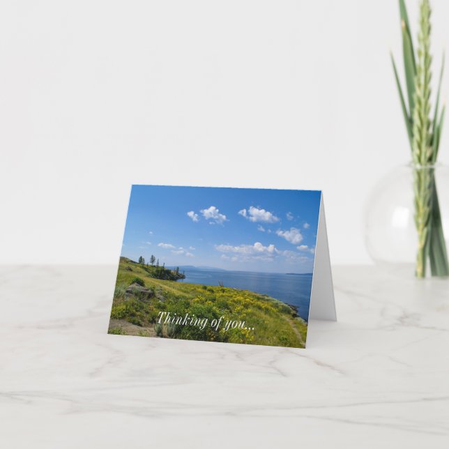 Beautiful Yellowstone Lake Thinking Of You Card (Front)