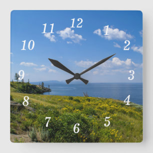 Beautiful Yellowstone Lake Wall Clock