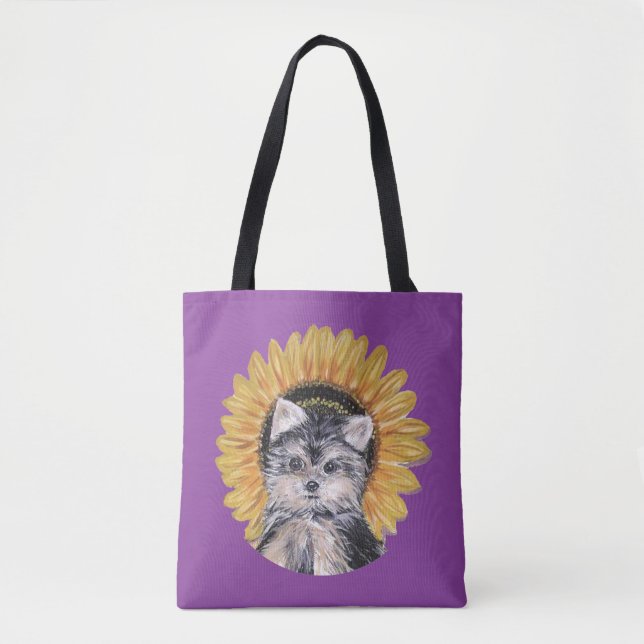 Beautiful Yorkie Dog Tote Bag (Front)