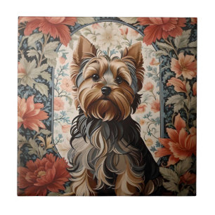 Beautiful Yorkie Yorkshire Terrier Portrait Tile