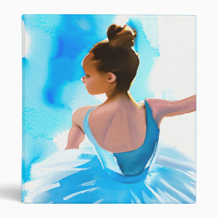 Beautiful Young Ballerina in Blue Binder