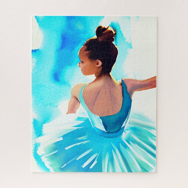 Beautiful Young Ballerina in Blue  Jigsaw Puzzle (Vertical)