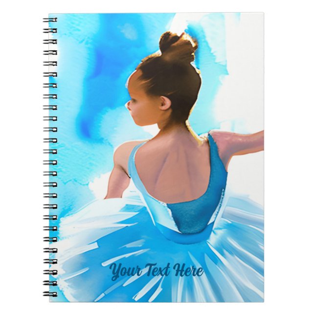 Beautiful Young Ballerina in Blue  Notebook (Front)