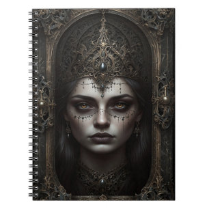 Beautiful Young Gothic Woman Spiral Photo Notebook