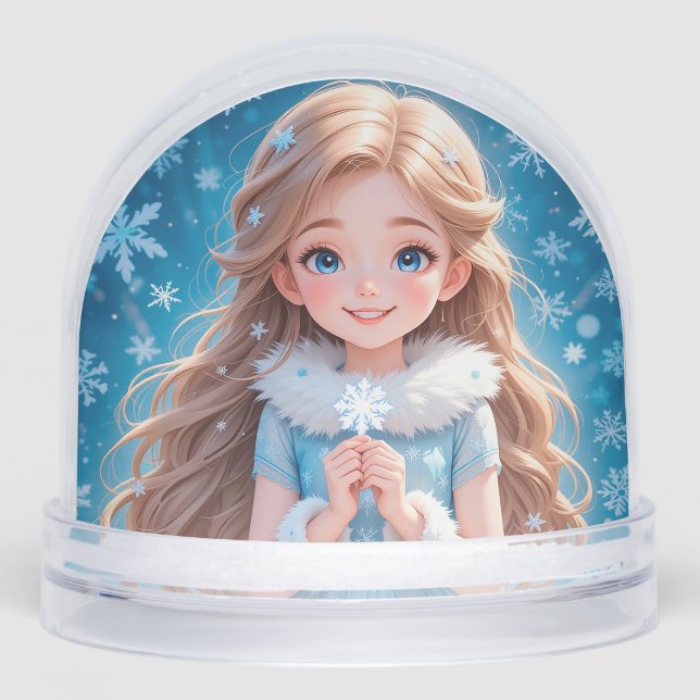 Beautiful  young snow maiden snowglobe (Front)