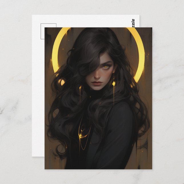 Beautiful Young Witch Postcard (Front/Back)