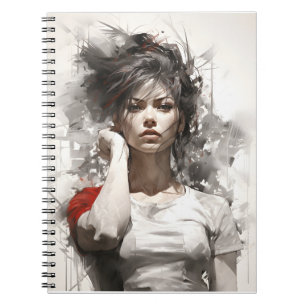 Beautiful Young Woman Unique Elegant Female Art Notebook