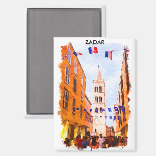 Beautiful Zadar Croatia Watercolor painting Magnet