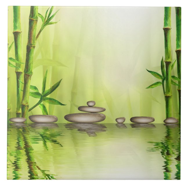 Beautiful Zen Relaxing Spa Illustration Tile (Front)