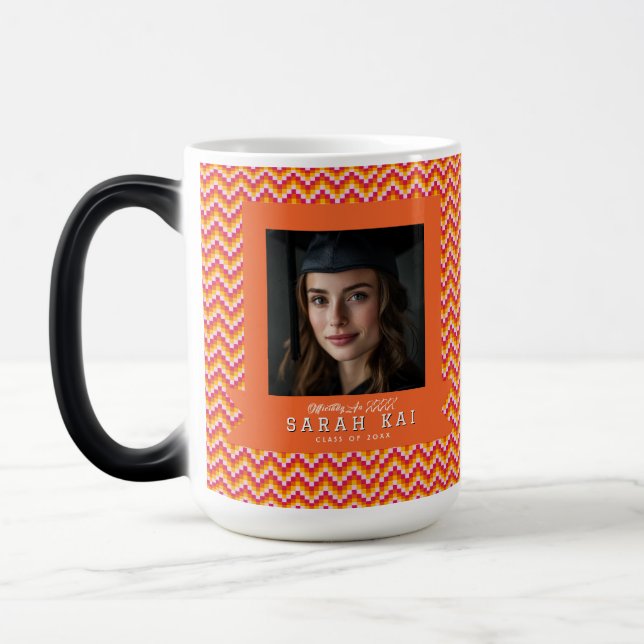 Beautiful Zigzag Pattern Husband  Graduation Gift Magic Mug (Left)