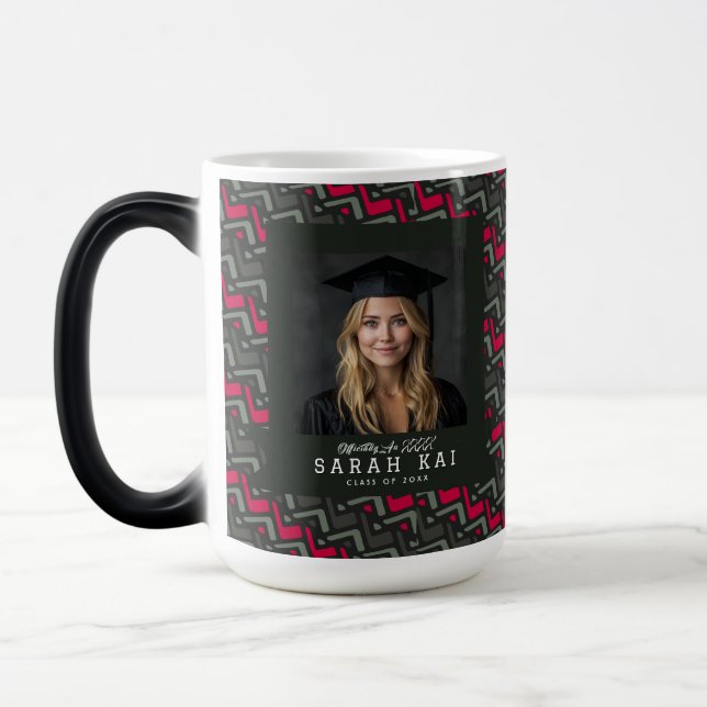 Beautiful Zigzag Pattern Mom Graduation Gift Magic Mug (Left)
