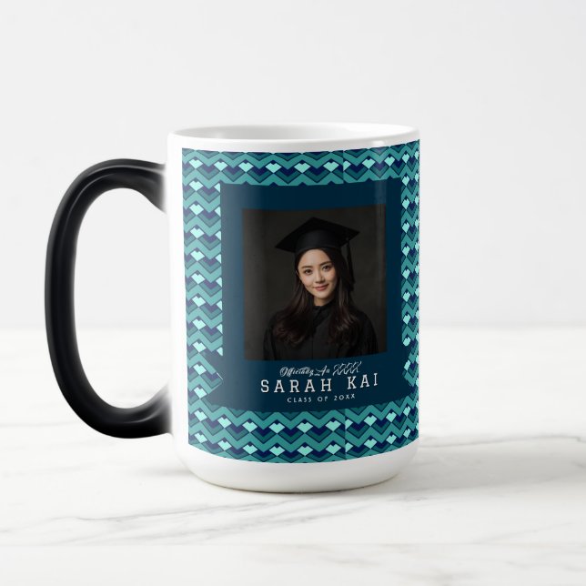 Beautiful Zigzag Print Graduating Class Magic Mug (Left)