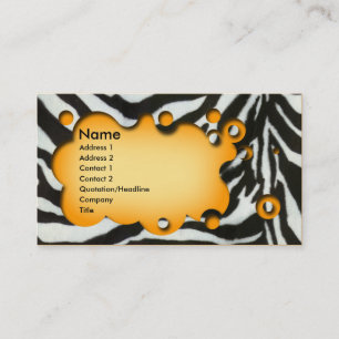 Beautifull customizable business card zebra