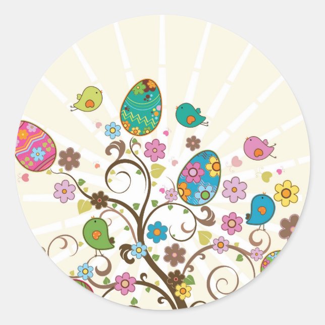 Beautifull East Eggs Design! Classic Round Sticker (Front)