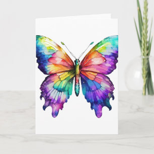Beautifully Brightly Hand Painted Butterfly Blank Card