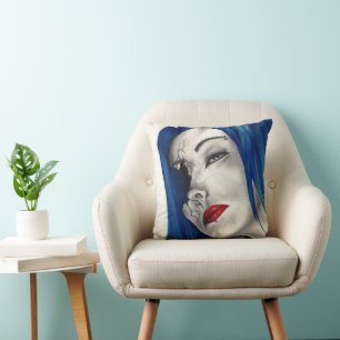 Beautifully Broken Fantasy Goth Horror Surreal Art Throw Pillow
