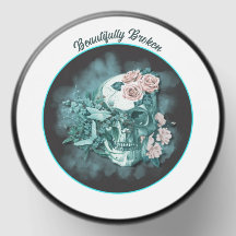 Beautifully Broken Goth Skull With Roses