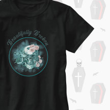 Beautifully Broken Teal Skull With Roses