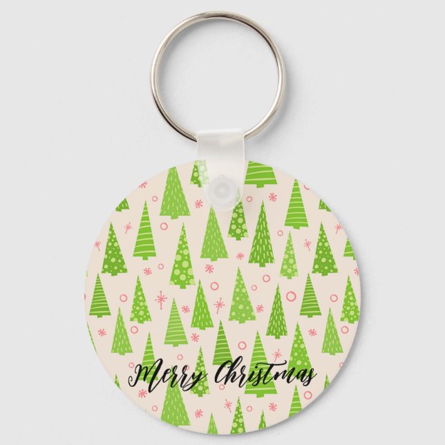  Beautifully Decorated Christmas Tree Keychain (Front)