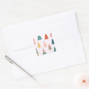 Beautifully Decorated Christmas Tree Square Sticker
