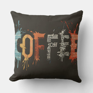 Beautifully Designed Modern Coffee Art Throw Pillow