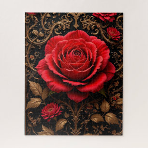 Beautifully designed red rose jigsaw puzzle