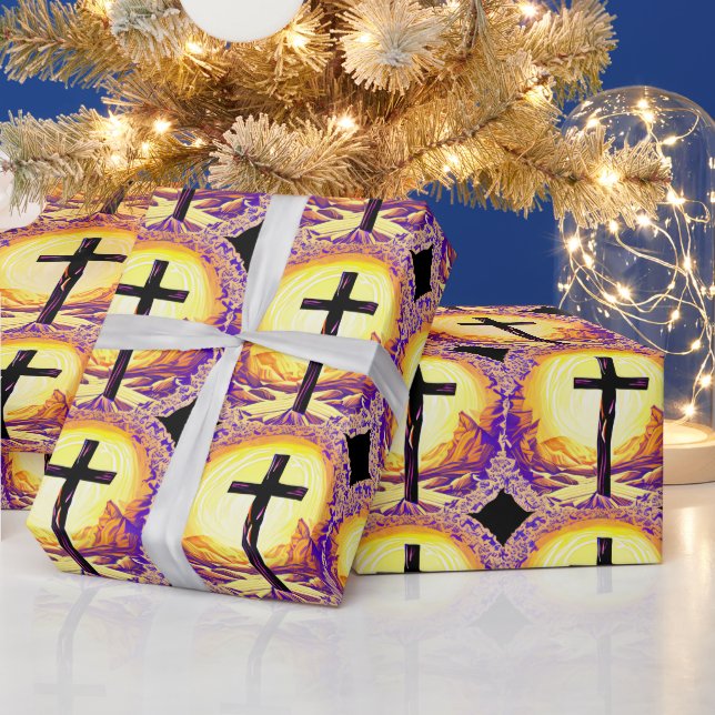 Beautifully Detailed Christian Cross Wrapping Paper (Holidays)