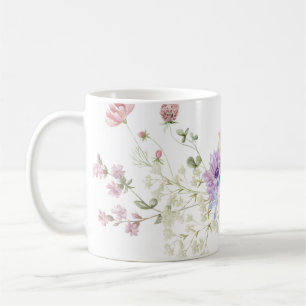 Beautifully Hand Painted Floral Print  Coffee Mug
