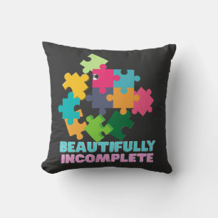 Beautifully Incomplete Colourful Puzzle Piece Throw Pillow