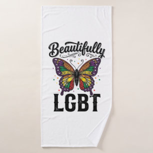 Beautifully LGBT Butterfly Vintage Pride Shirt_1 Bath Towel