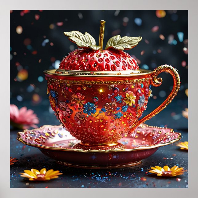 Beautifully ornate teacup poster (Front)