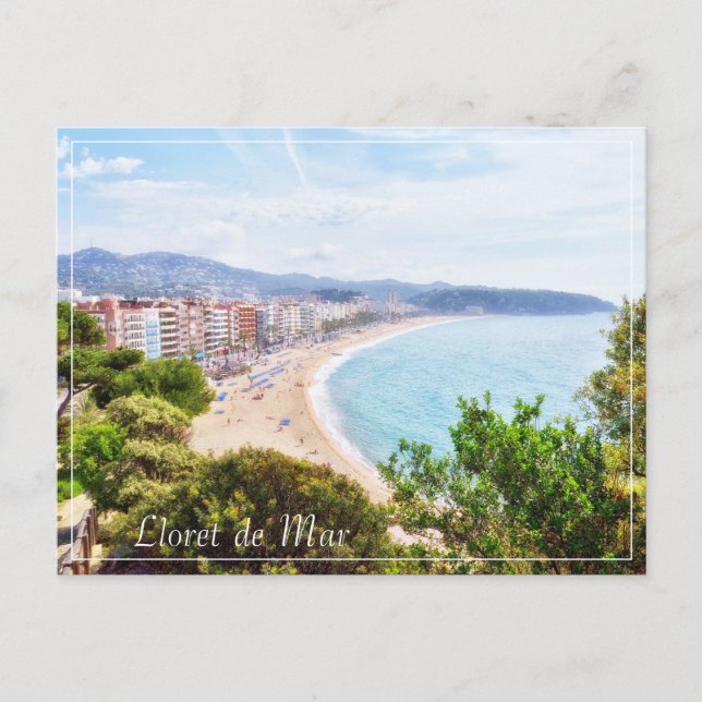 Beautifyl Lloret de Mar panorame travel Holiday Postcard (Front)