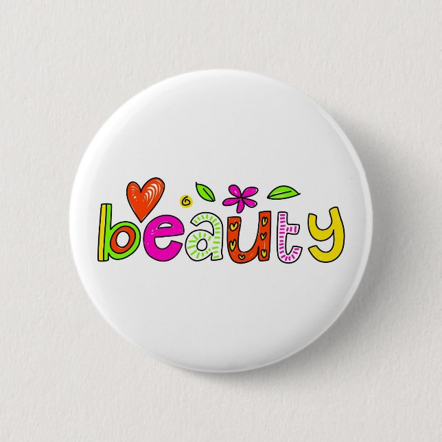 beauty 2 inch round button (Front)