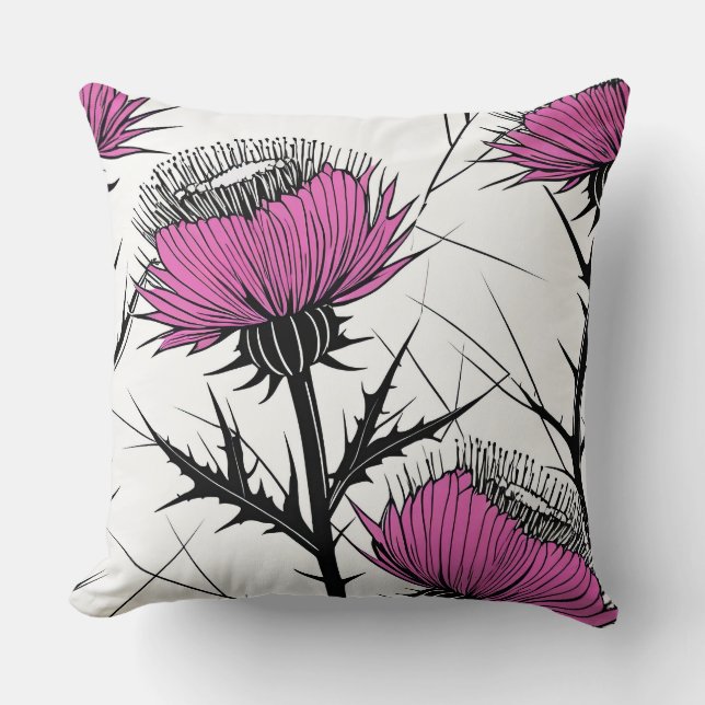 Beauty Among Thorns Throw Pillow (Front)