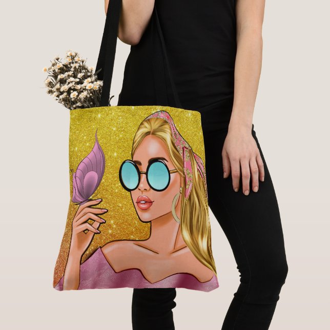 Beauty and a Butterfly - See Back ... Tote Bag (Close Up)