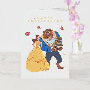 Beauty and Beast Anniversary Foil Greeting Card