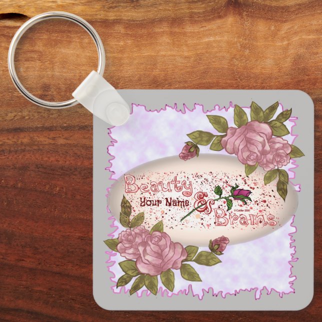 Beauty and Brains   Keychain (Front)