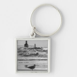 Beauty And Force Grayscale Keychain