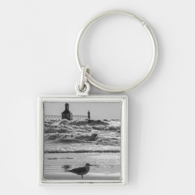 Beauty And Force Grayscale Keychain (Front)