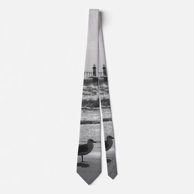 Beauty And Force Grayscale Neck Tie (Front)