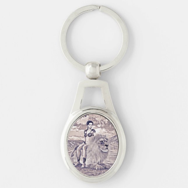 Beauty and Lion Keychain (Front)
