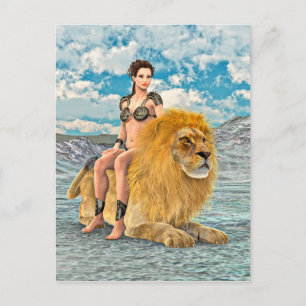 Beauty and Lion Postcard