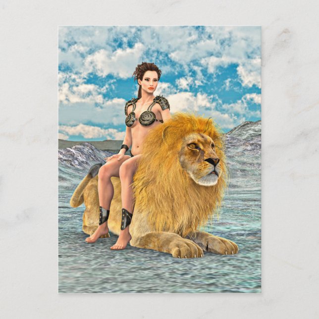 Beauty and Lion Postcard (Front)