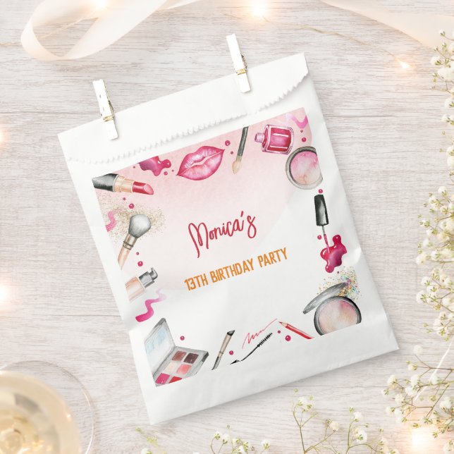 Beauty and makeup spa birthday party favour bag (Clipped)