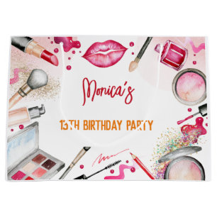 Beauty and makeup spa birthday party large gift bag