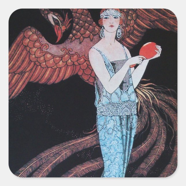 BEAUTY AND PHOENIX,FASHION DESIGNER MAKE UP ARTIST SQUARE STICKER (Front)