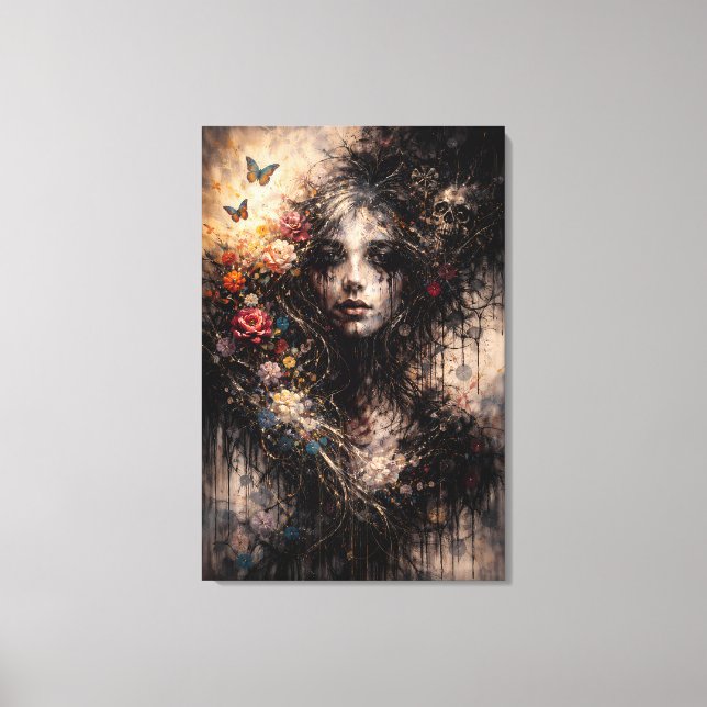 Beauty and Sorrow – A Portrait of Fragile Existenc Canvas Print (Front)
