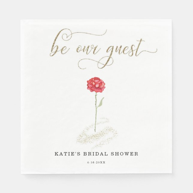 Beauty and the Beast Be Our Guest Napkin (Front)