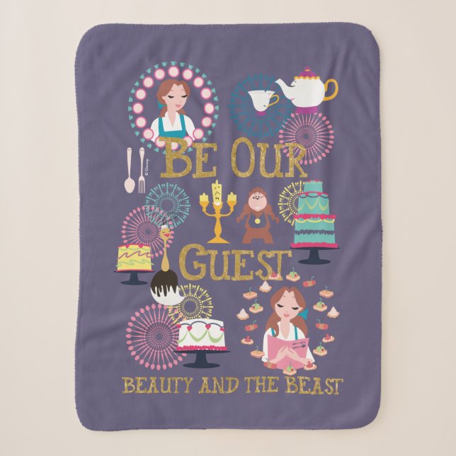 Beauty And The Beast | Be Our Guest Sherpa Blanket (Front)