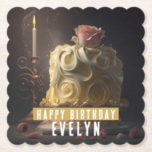 Beauty and the Beast Birthday Cake -  Paper Coaster